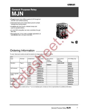 MJN1CF-DC12 datasheet  